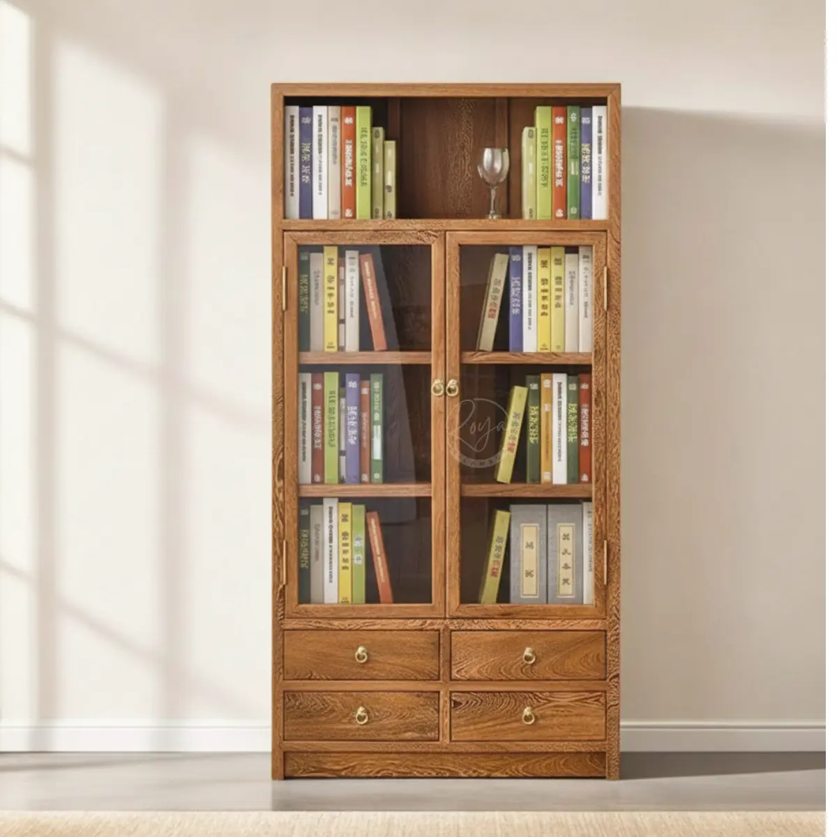 Royal Dhrayen Nilambur Teak Wood Book Shelf buy now Wooden Book Shelf