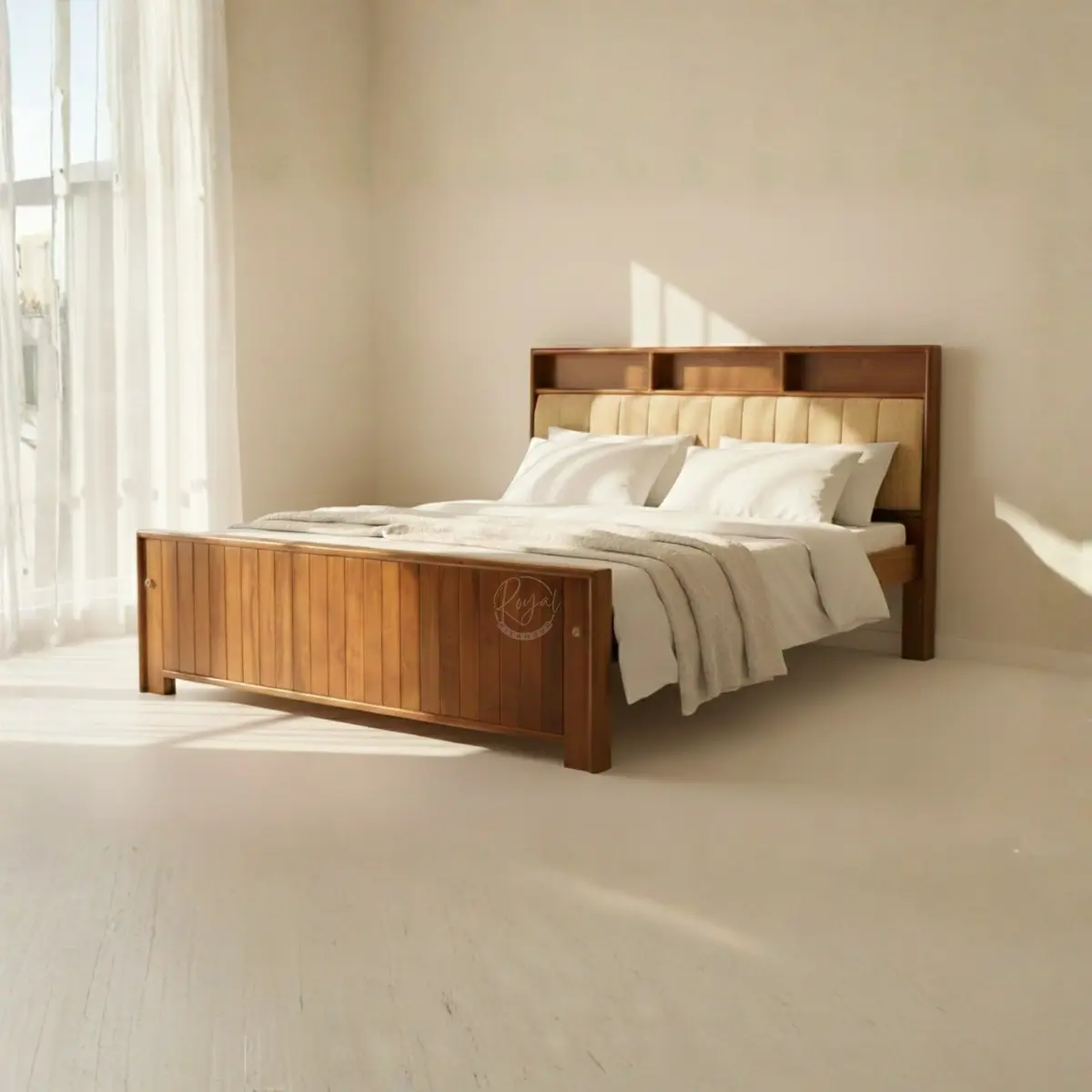 Royal Elyon Nilambur Teak Wood Cot Wooden Cot