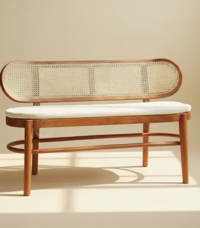 Wooden Cane Bench