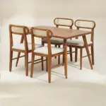 Teak Wooden Cane Dining Set