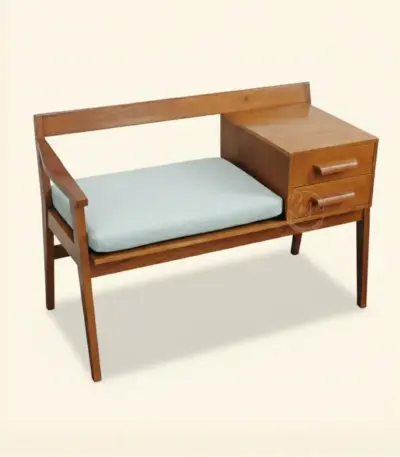 Wooden Telephone Bench