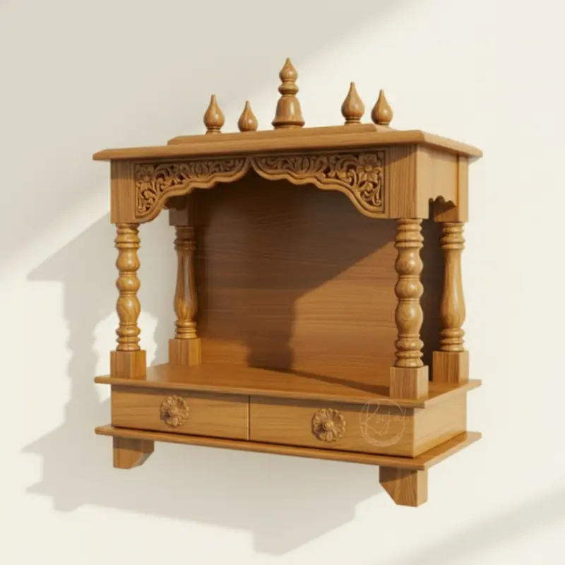Teak Wood Pooja Mandir