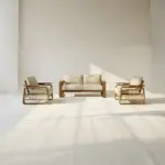 Teak Wooden Cane Sofa