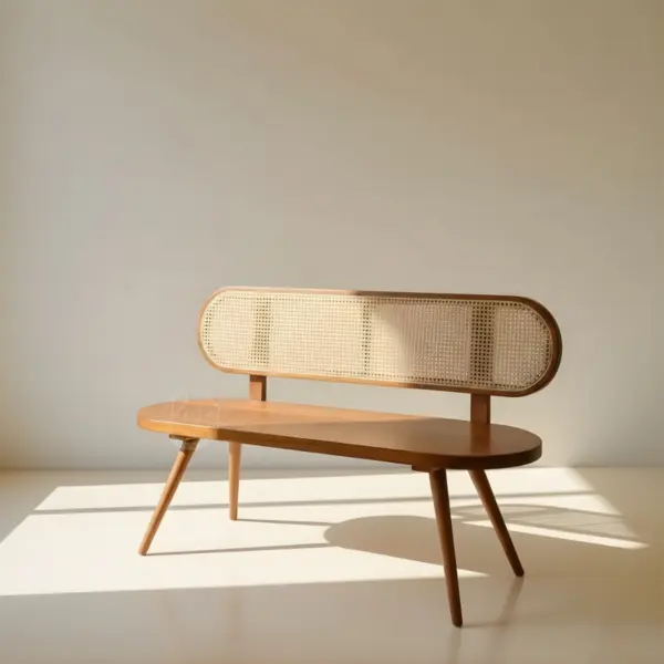 Wooden Cane Bench